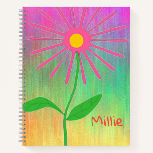 Personalisierte Abstrakte Blume SpiralNotebook Notizbuch