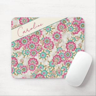 Personalisierte abstrakte japanische Blumen Kunst Mousepad