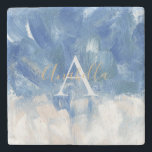 Personalisierte Abstrakte Ocean Akrylus Pinselstri Steinuntersetzer<br><div class="desc">Eleganter abstrakter Ozean personalisierter Name Stein Untersetzer</div>