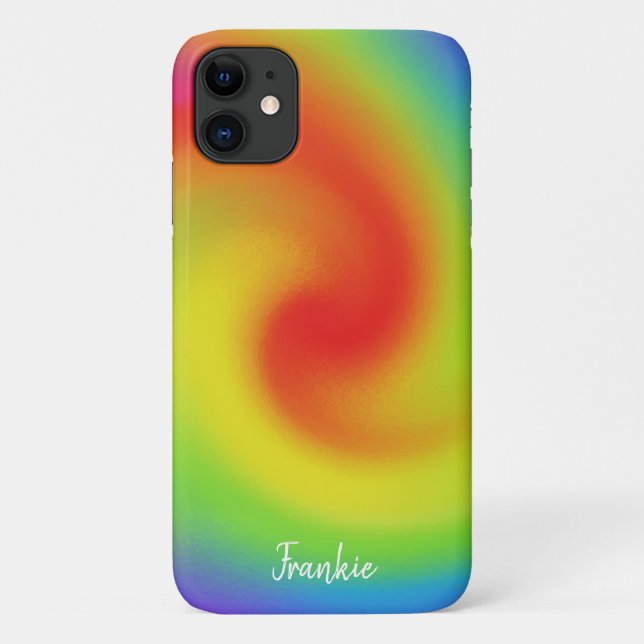 Personalisierte Abstrakte Regenbogenarbeit Case-Mate iPhone Hülle (Rückseite)