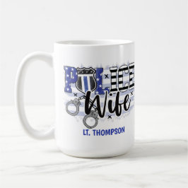 Personalisierte Abzeichen-Flag-Blaue Linie der Pol Kaffeetasse