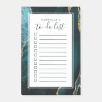 Personalisierte Achat-Geoden-Türkis-Gold-To-Do-Lis