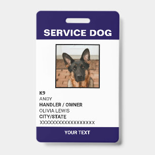 Personalisierte ADA Card Service Dog Foto ID Ausweis