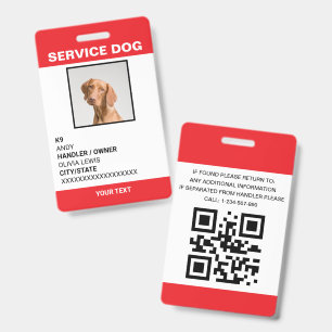 Personalisierte Ada-Karte Servicehund-Foto-ID Ausweis