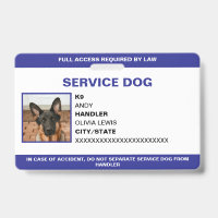 Personalisierte Ada-Karte Servicehund-Foto-ID