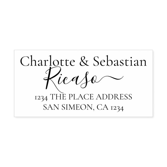 Personalisierte Adresse: Eleganter Scroll Text Gummistempel (Prägung)