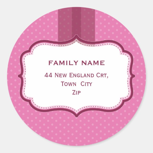 PERSONALISIERTE ADRESSE-SIEGEL: Lüster 2 Runder Aufkleber (Vorderseite)