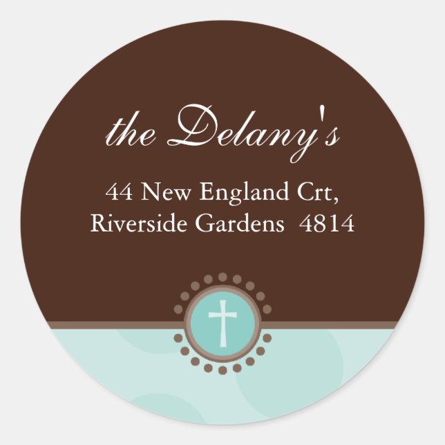 PERSONALISIERTE ADRESSE-SIEGEL: Punkt 5 Runder Aufkleber (Vorderseite)