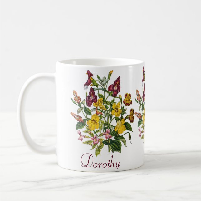 Personalisierte Affenblumen Kaffeetasse (Links)