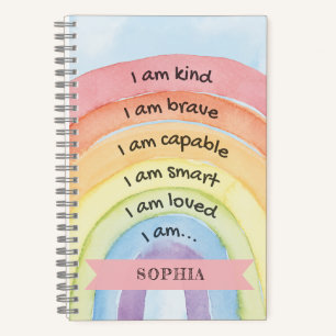 Personalisierte Affirmation Rainbow Notizbuch