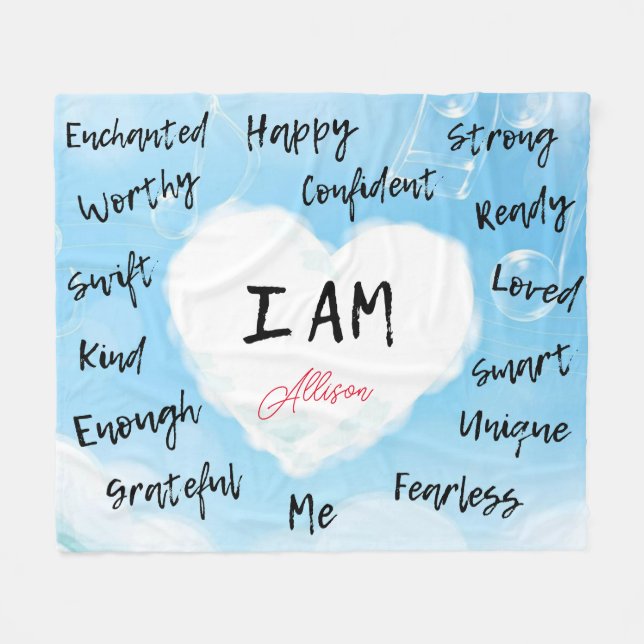 Personalisierte Affirmations Blanket Fleecedecke (Vorderseite (Horizontal))