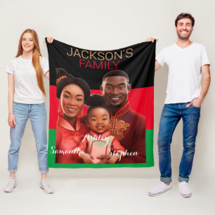Personalisierte afrikanische Familie, schwarze Ges Fleecedecke