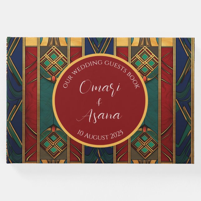 Personalisierte afrikanische Hochzeitsgäste buchen Gästebuch (Vorderseite)