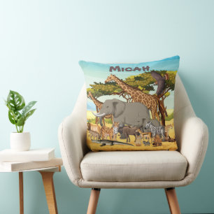 Personalisierte afrikanische Tiere Kissen