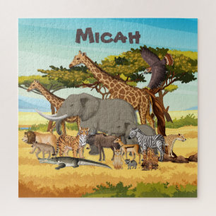 Personalisierte afrikanische Tiere Puzzle