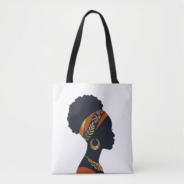 Personalisierte Afrohemian-Queen-Canvas-Tasche (Vorderseite)