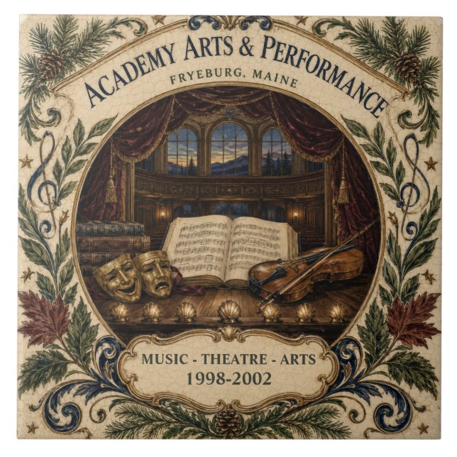Personalisierte Akademie-Kunstperformance Fryeburg Fliese (Vorderseite)