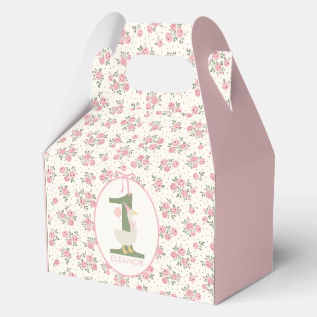 Personalisierte Alberne Gänse Erste Geburtstagsges Geschenkschachtel (Vorderseite)