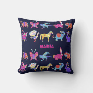 Personalisierte Alebrije-Mexikanische-Tiere-Folkar Kissen