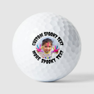 Personalisierte All Spooky Schriftart Fun Foto Gol Golfball