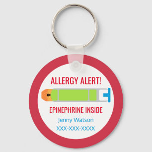 Personalisierte Allergie bei Kindern Epinephrine R Schlüsselanhänger