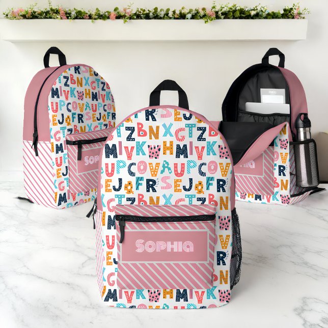 Personalisierte Alphabet Fun Kids - Zurück in die  Bedruckter Rucksack (Von Creator hochgeladen)