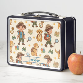 Personalisierte Alphaland Kinder Lunch Black Box Metall Brotdose