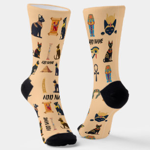 Personalisierte altägyptische Katzensocken & Pyram Socken