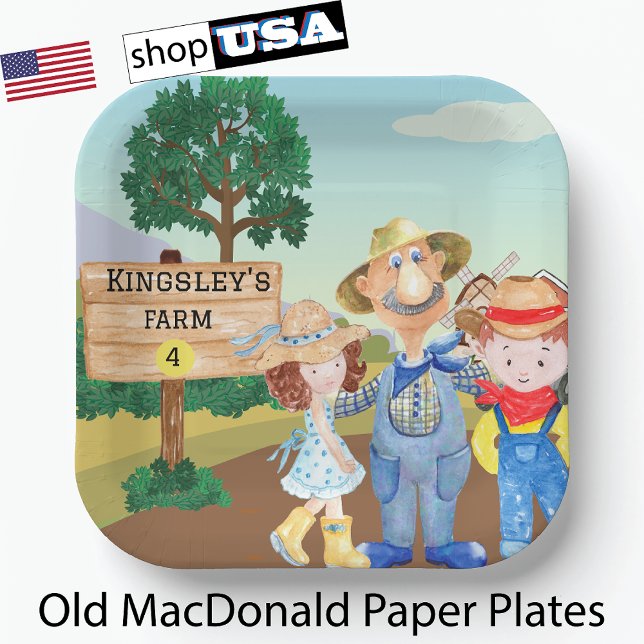 Personalisierte alte MacDonald's Farm Pappteller (Von Creator hochgeladen)
