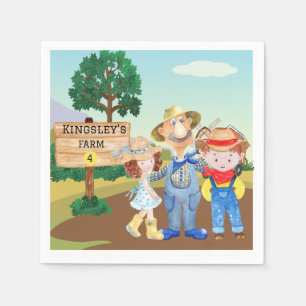 Personalisierte alte MacDonald's Farm Serviette