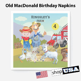 Personalisierte alte MacDonald's-Schweinefarm Serviette