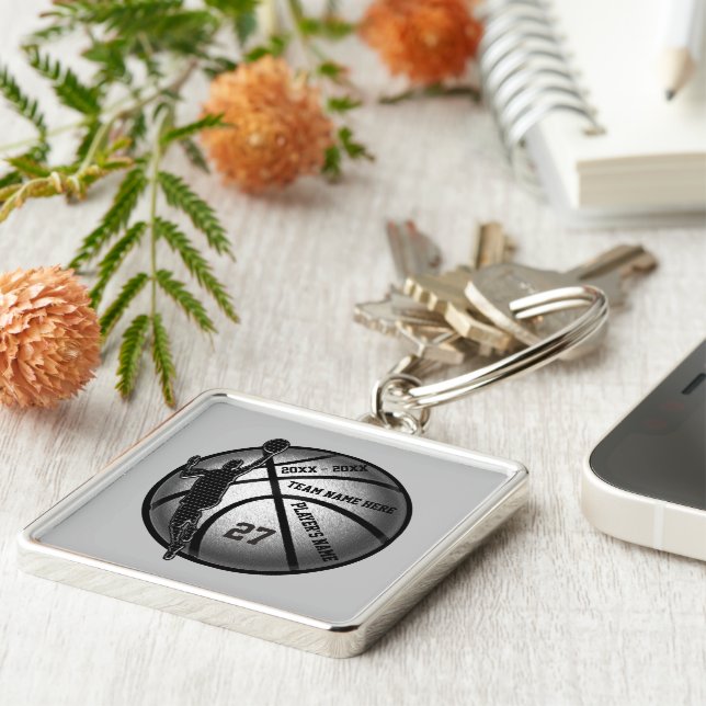 Personalisierte ältere Basketball-Geschenk-Ideen, Schlüsselanhänger (Seite)