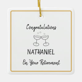 Personalisierte Altersvorsorge - Hanging Square Keramikornament