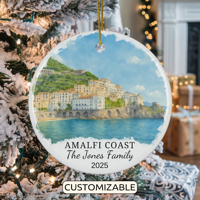 Personalisierte Amalfi-Küstenverzierung, Italien Keramik Ornament (Von Creator hochgeladen)