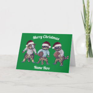 Personalisierte American Football Christmas Card Feiertagskarte