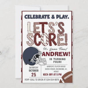Personalisierte American FOOTBALL WATCH Party Einladung