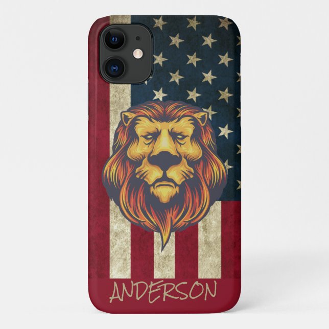 Personalisierte American Golden Lion Skateboard Case-Mate iPhone Hülle (Rückseite)