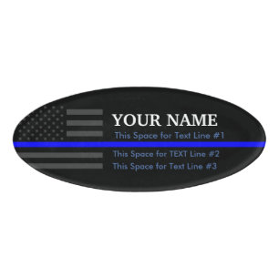 Personalisierte amerikanische dünne blaue Linie Namenschild