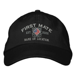 Personalisierte amerikanische Flag First Mate Naut Bestickte Kappe