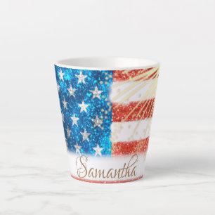 Personalisierte amerikanische Flagge 4. Juli Milchtasse