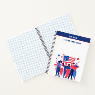 Personalisierte amerikanische Flagge patriotisches Notizbuch