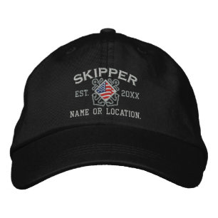 Personalisierte amerikanische Flagge Skipper Nauti Bestickte Baseballkappe