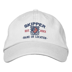 Personalisierte amerikanische Flagge Skipper Nauti Bestickte Kappe