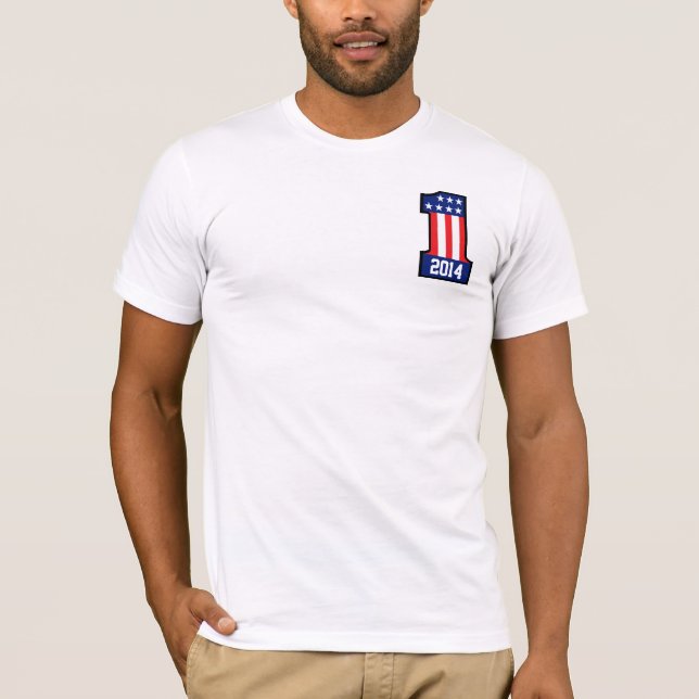 Personalisierte amerikanische Nummer Eins Jahr ode T-Shirt (Vorderseite)