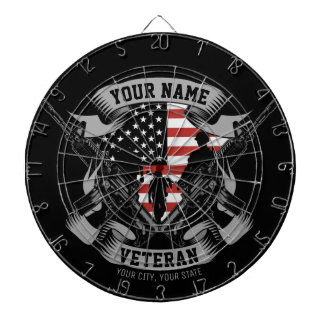 Personalisierte amerikanische Veteran Proud Vet US Dartscheibe