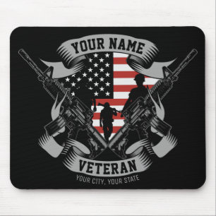 Personalisierte amerikanische Veteran Proud Vet US Mousepad