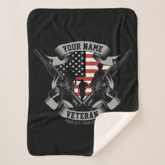 Personalisierte amerikanische Veteran Proud Vet US Sherpadecke