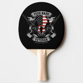 Personalisierte amerikanische Veteran Proud Vet US Tischtennis Schläger