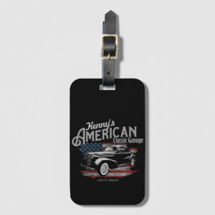 Personalisierte Amerikanische Vintage Autogarage Gepäckanhänger