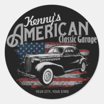 Personalisierte Amerikanische Vintage Autogarage